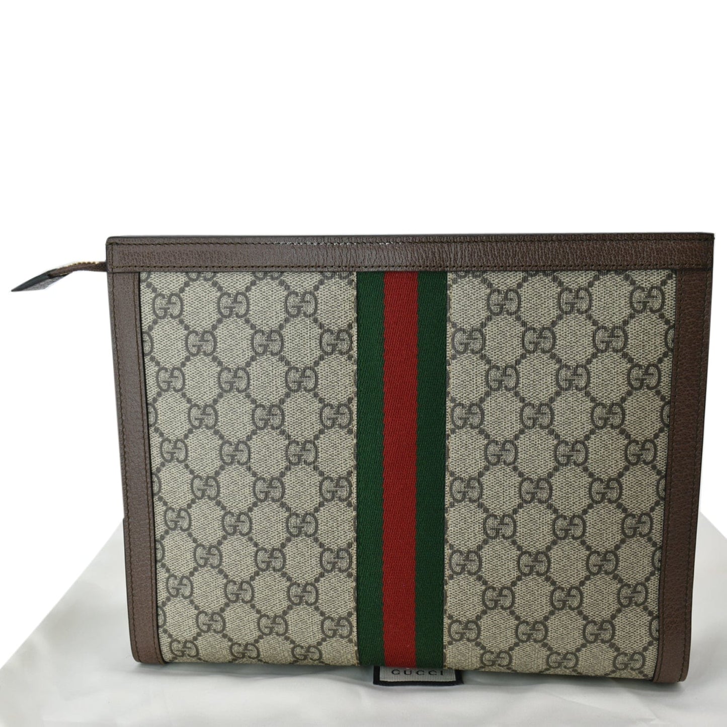 GUCCI Ophidia GG Supreme Canvas Zip Pouch Beige 625549