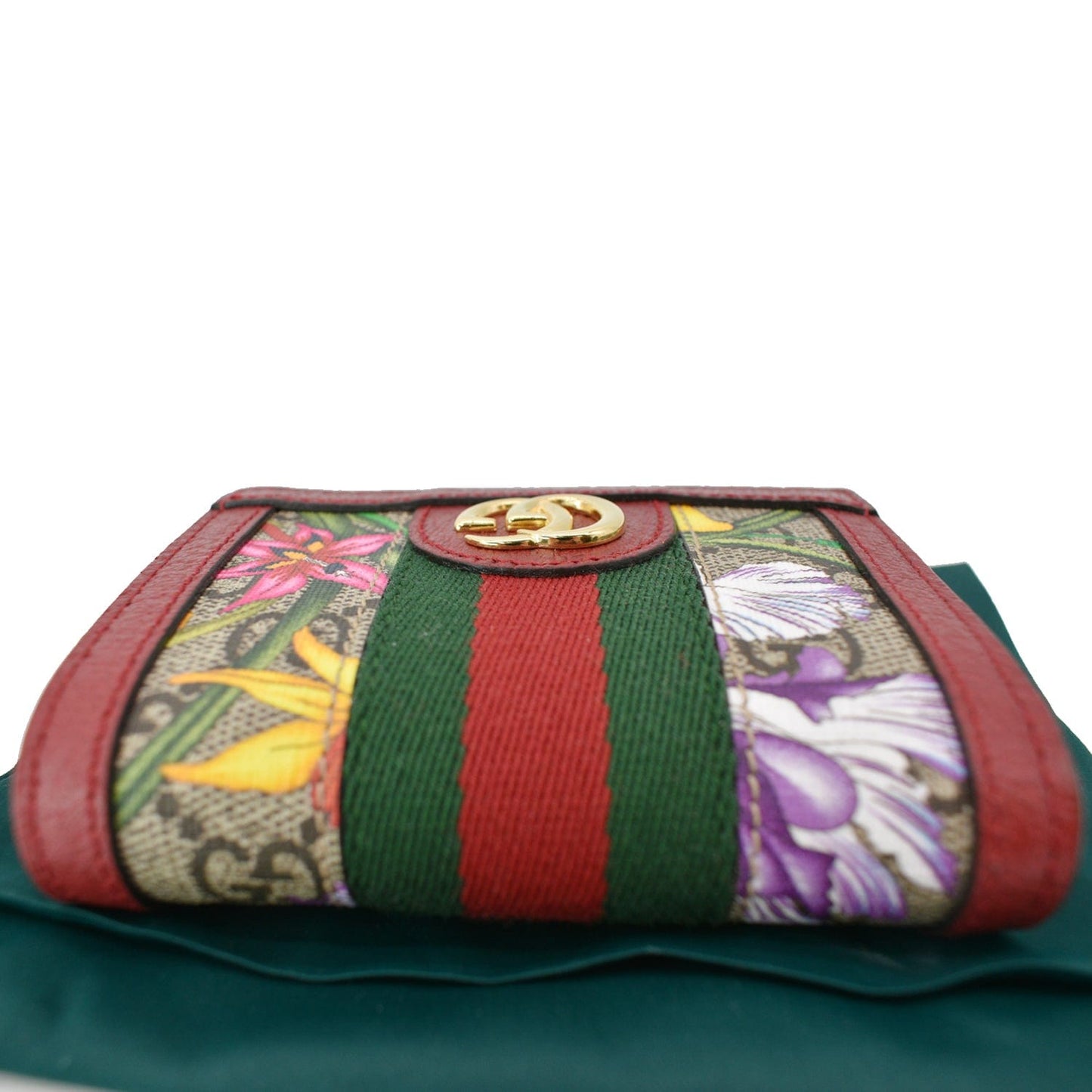 GUCCI Ophidia Flora GG Supreme Canvas Card Case Wallet Red 523155 - 10% Off