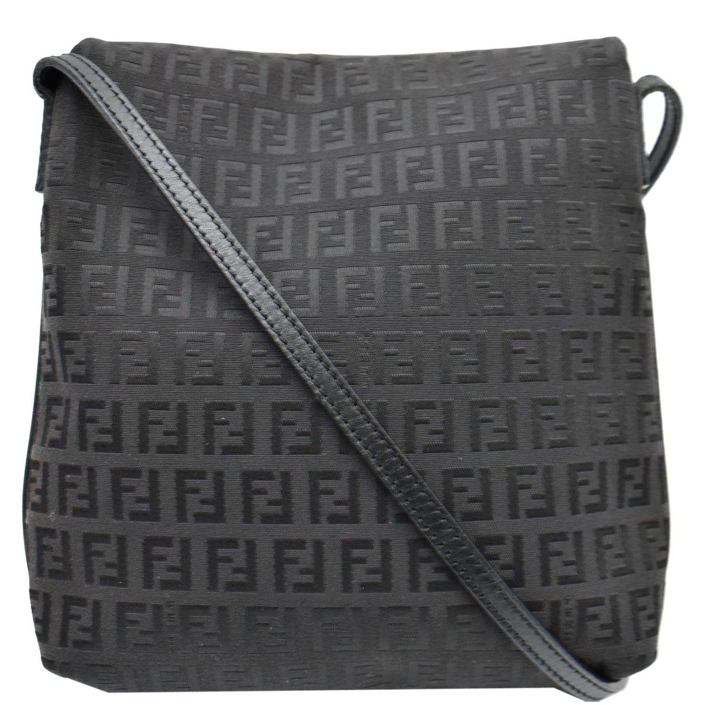 FENDI Zucca FF Canvas Crossbody Bag Brown