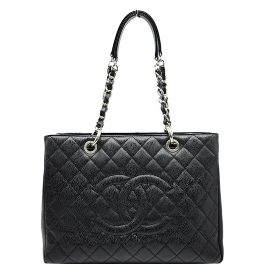 CHANEL Grand Shopping GST Caviar Leather Tote Bag Black