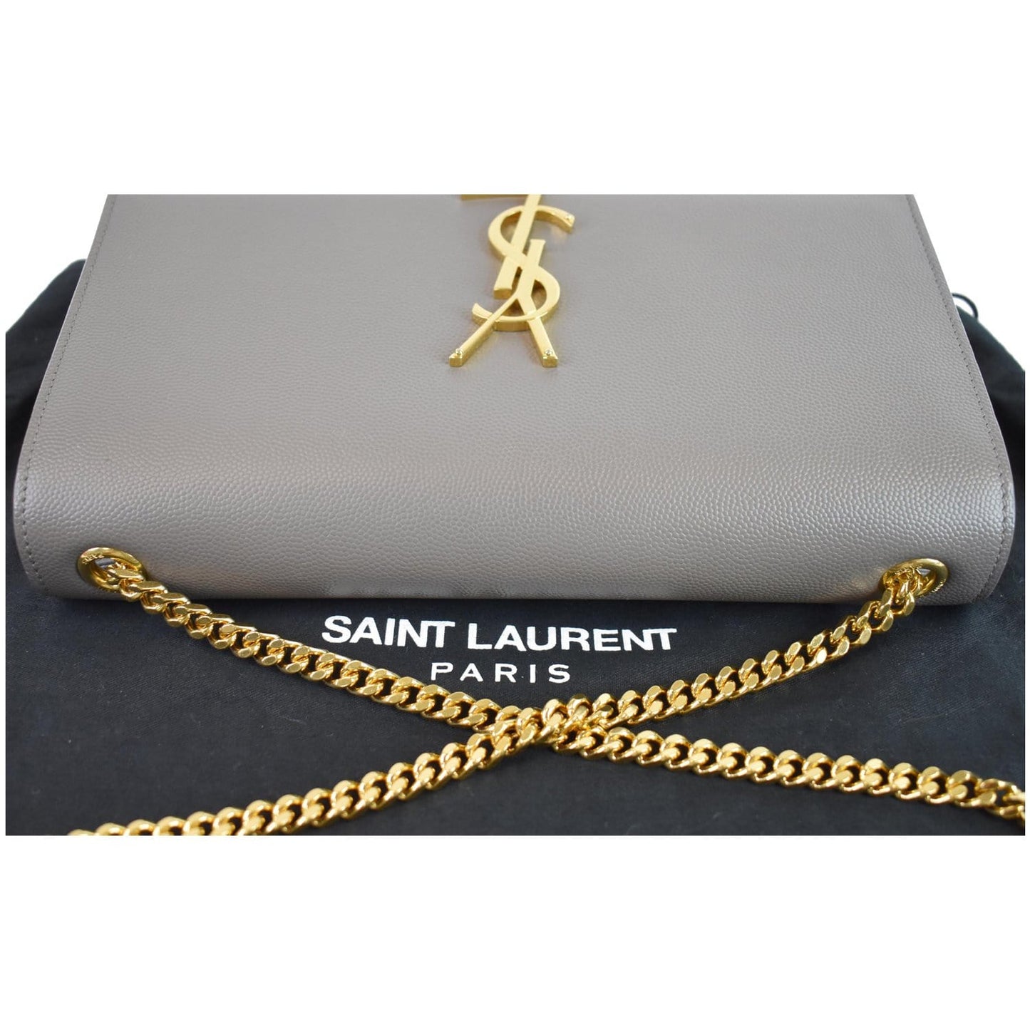 YVES SAINT LAURENT Kate Medium Leather Crossbody Bag Grey