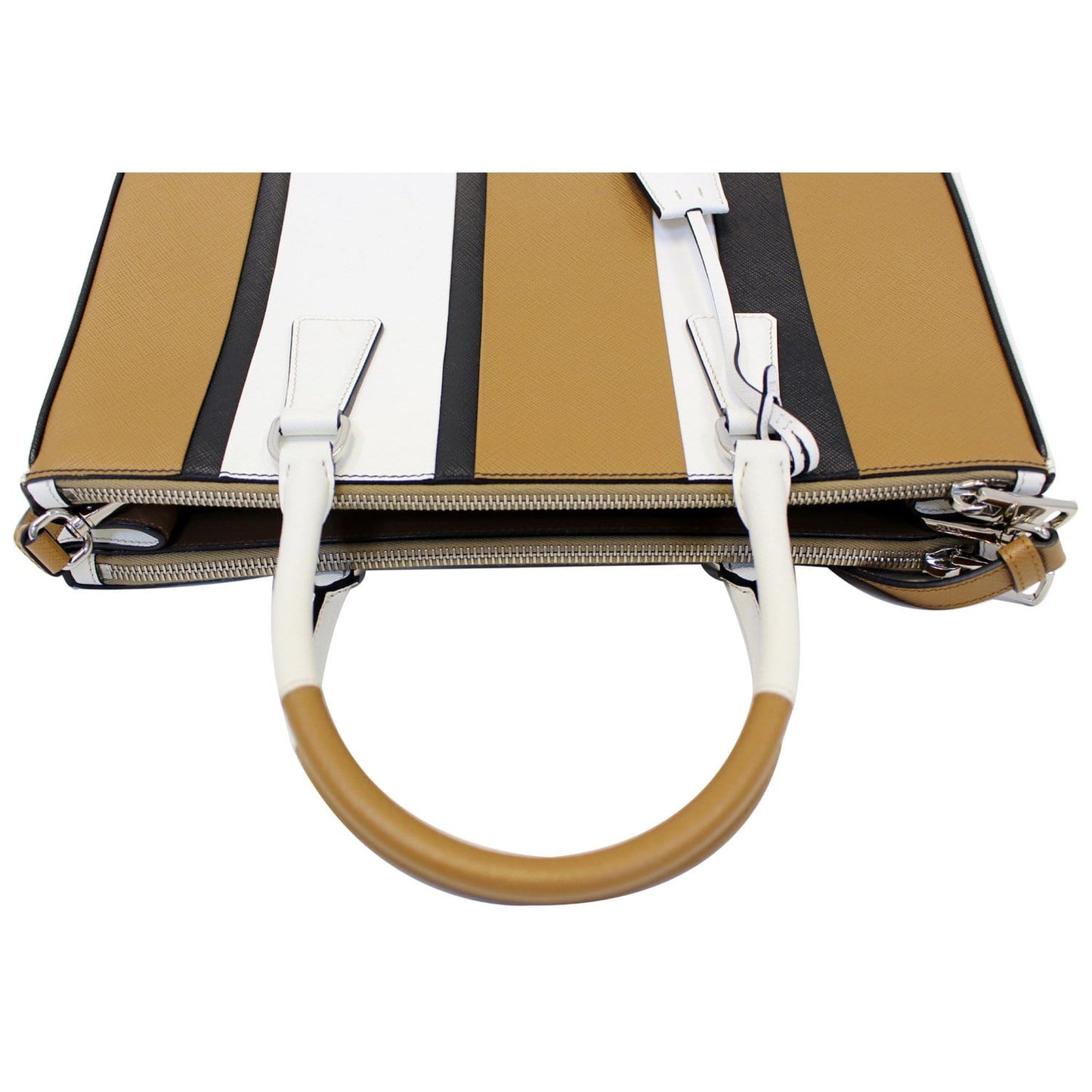 PRADA Galleria Baiadera Striped Saffiano Leather Tote Bag