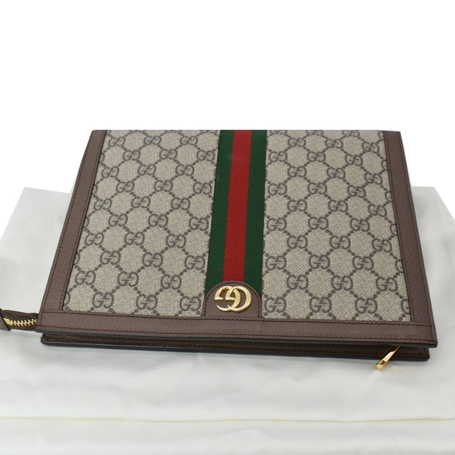 GUCCI Ophidia GG Supreme Canvas Zip Pouch Beige 625549