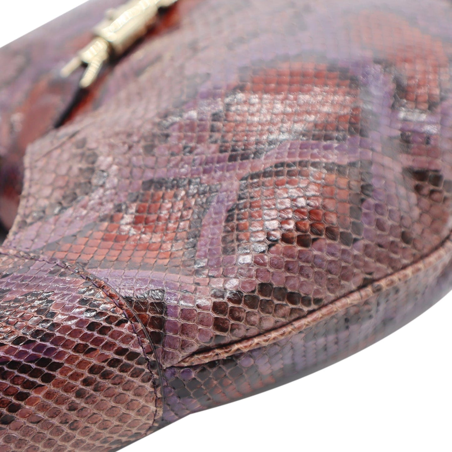 GUCCI Jackie Medium Python Shoulder Bag Purple 277520