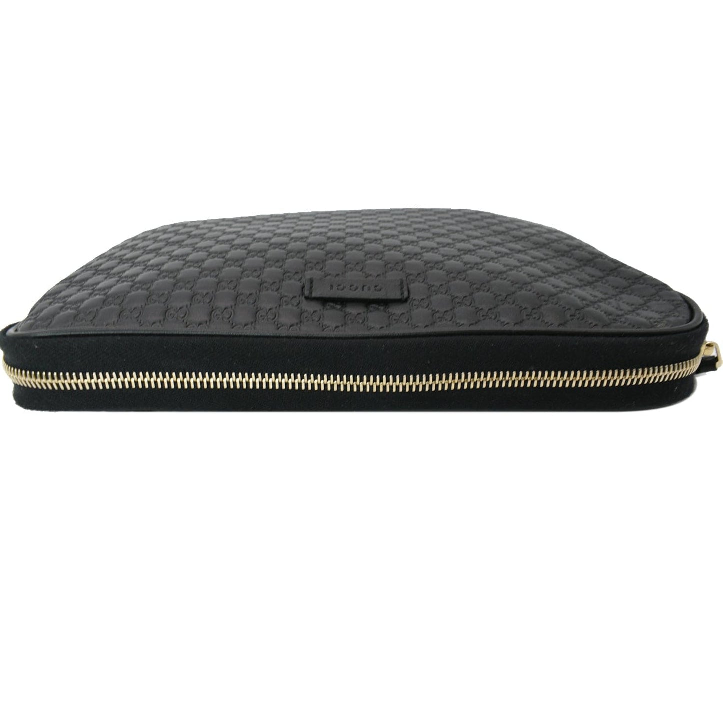 GUCCI Microguccissima Leather Clutch Bag Black 607726