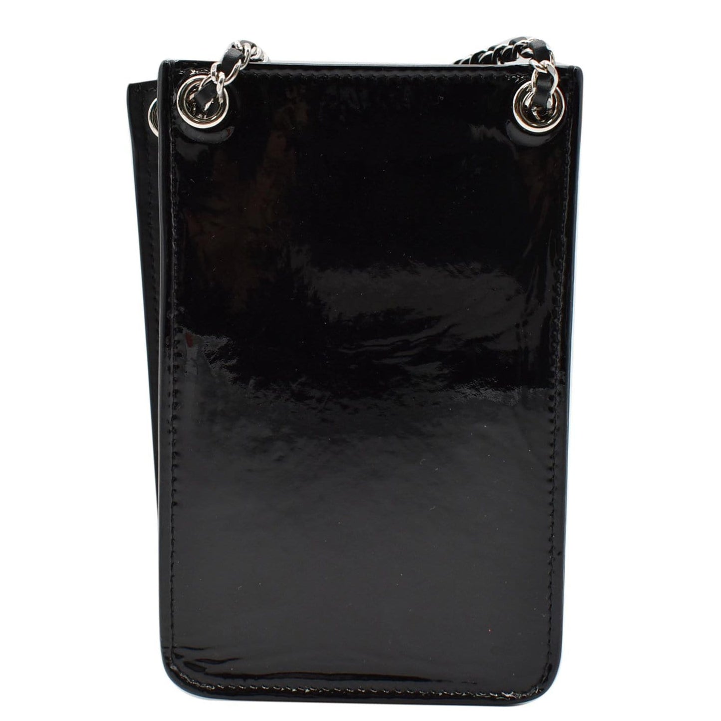 CHANEL O-Phone Holder Patent Leather Crossbody Bag Black