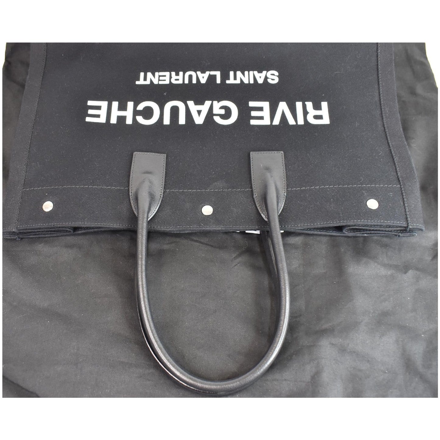 YVES SAINT LAURENT Rive Gauche Leather Tote Bag Black