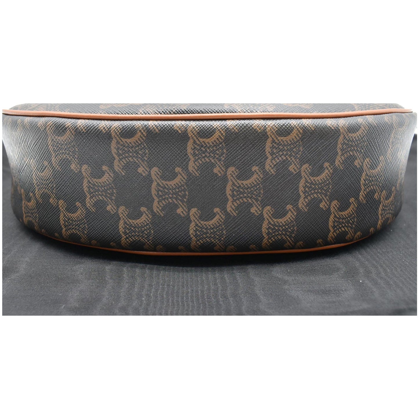 CELINE Ava Triomphe Canvas Calfskin Shoulder Bag Brown