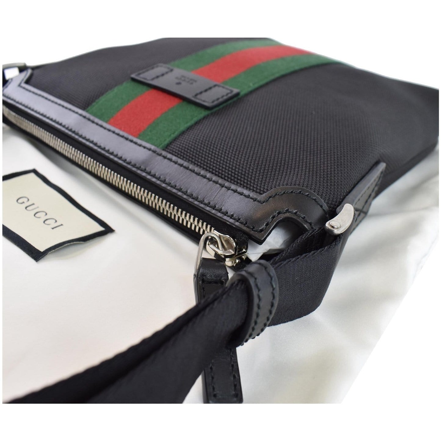 GUCCI Techno Canvas Web Messenger Bag Black 631195