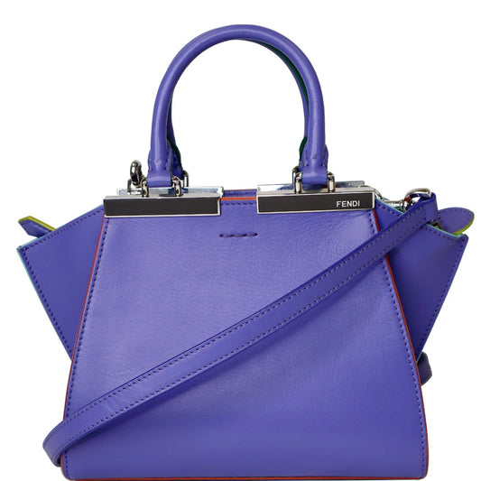 FENDI 3 Jours Mini Calfskin Leather Crossbody Bag Iris