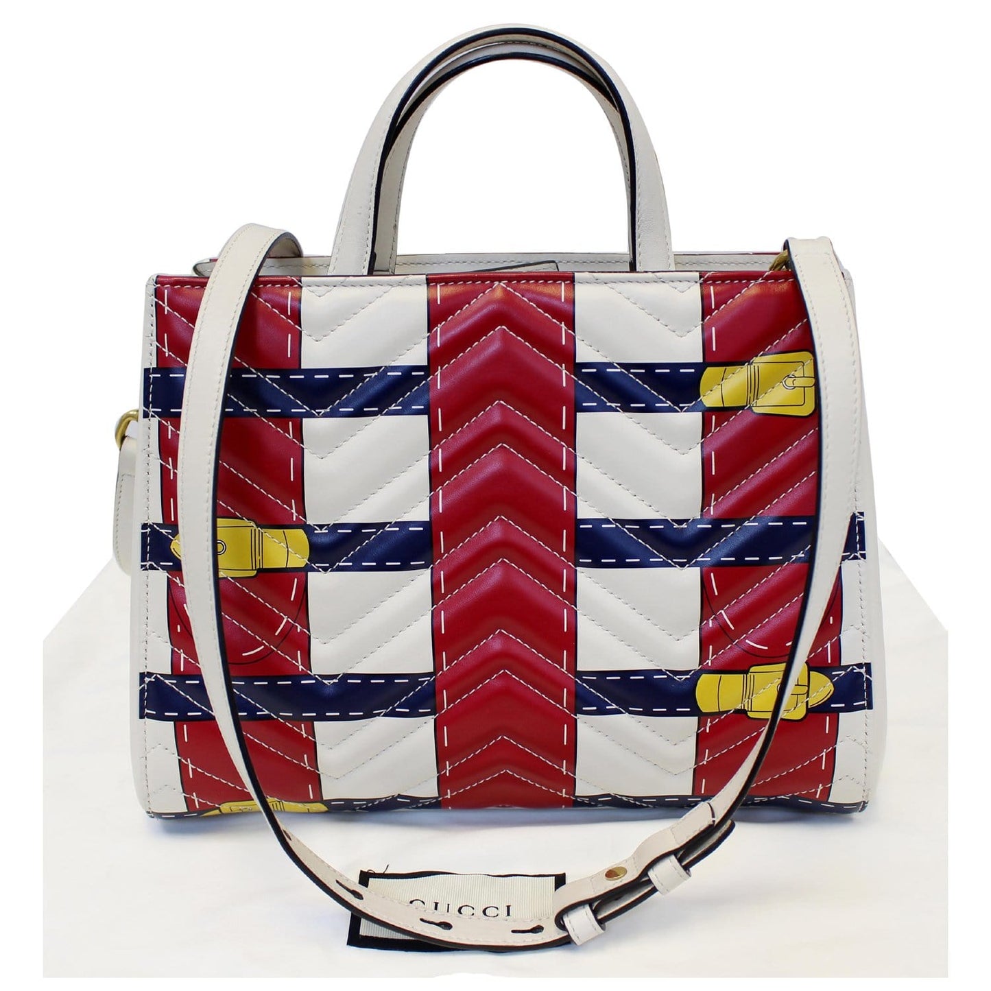 GUCCI Trompe L?oeil Print GG Marmont Top Handle Shoulder Bag