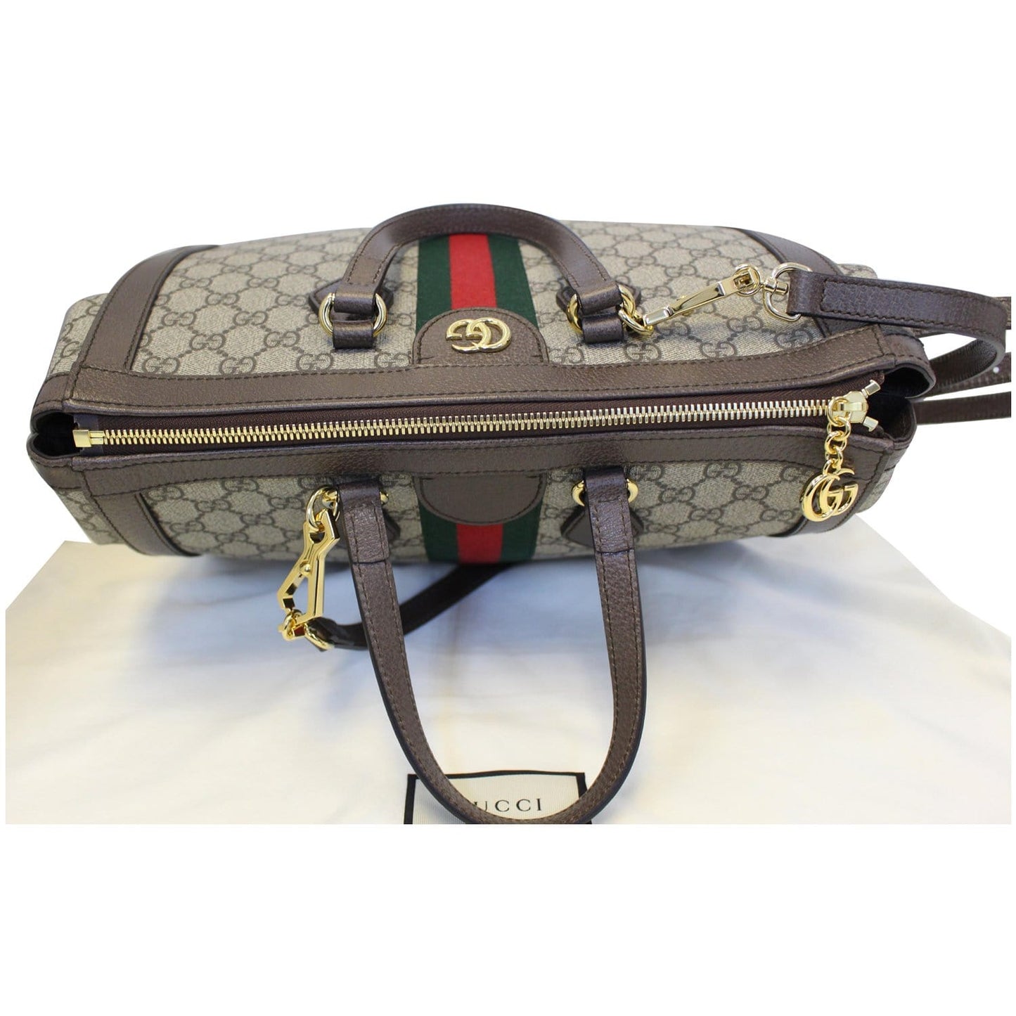 GUCCI Ophidia Medium GG Supreme Tote Shoulder Bag Beige 524537