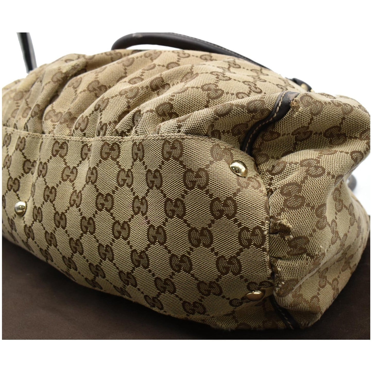 GUCCI Abbey D Ring GG Canvas Large Hobo Bag Brown 189835 - Final Sale