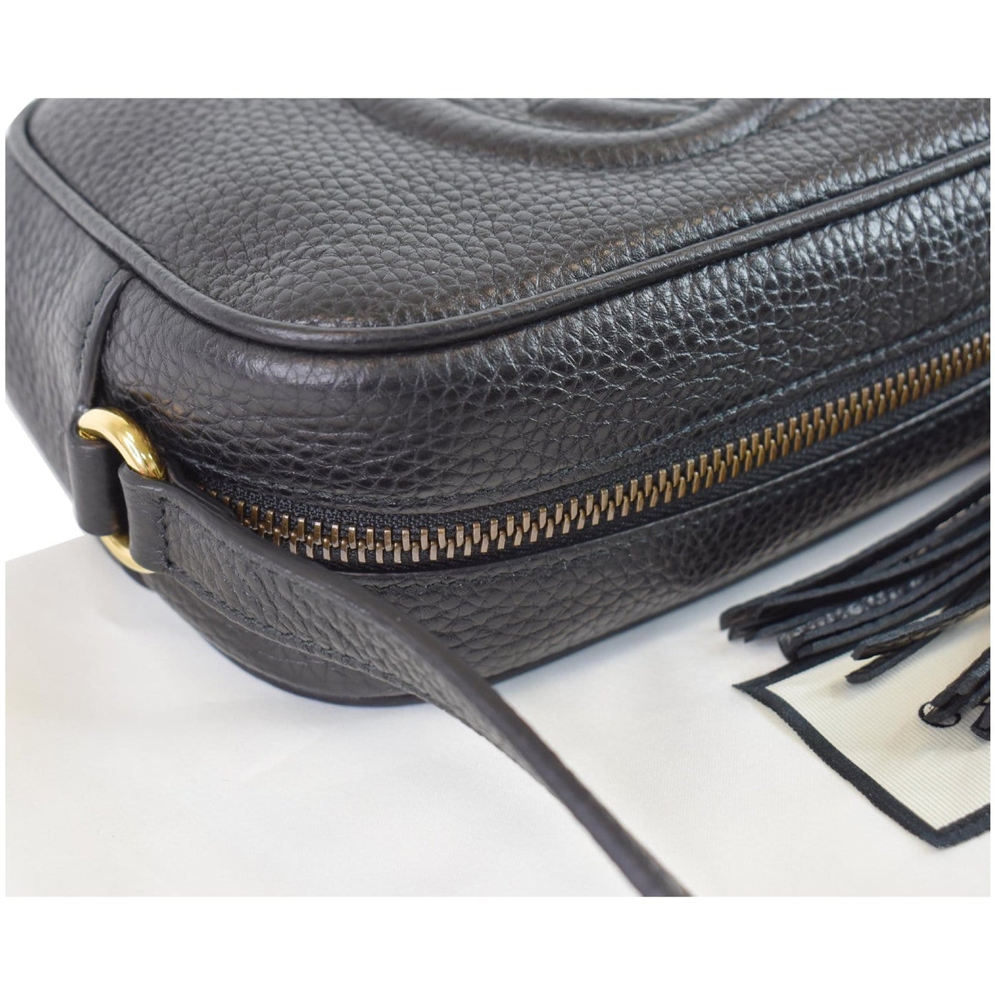 GUCCI Soho Disco Small Leather Crossbody Bag Black 347994
