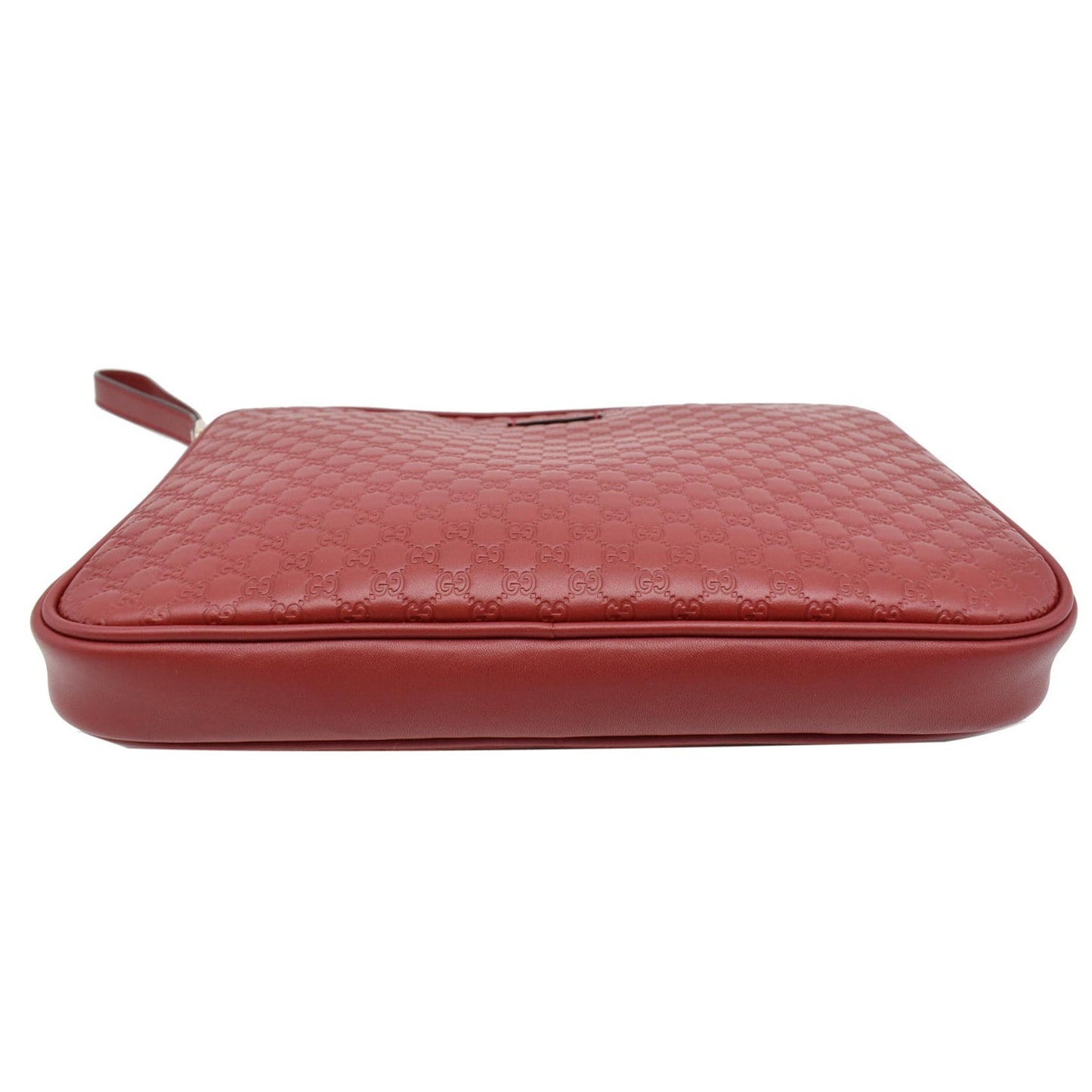 GUCCI Microguccissima Leather Clutch Bag Red 607726