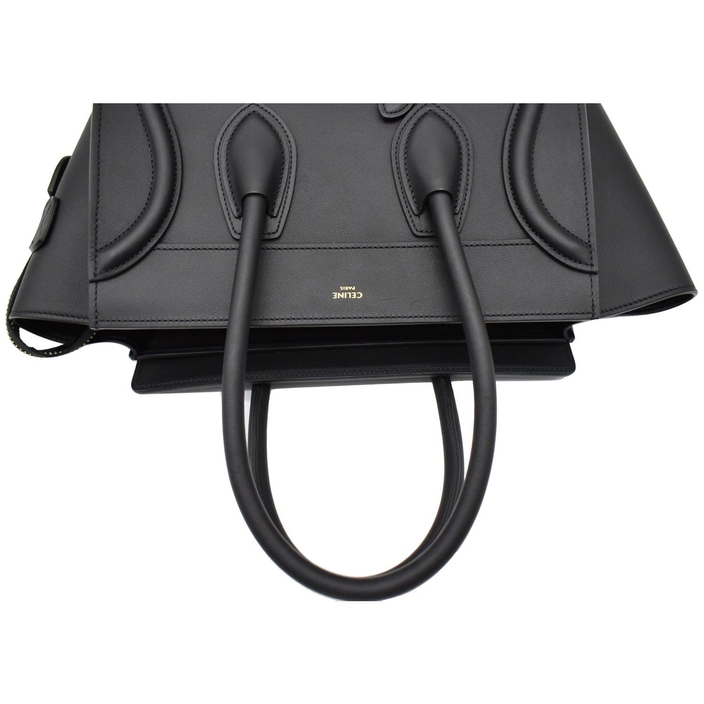 CELINE Mini Luggage Leather Tote Bag Black