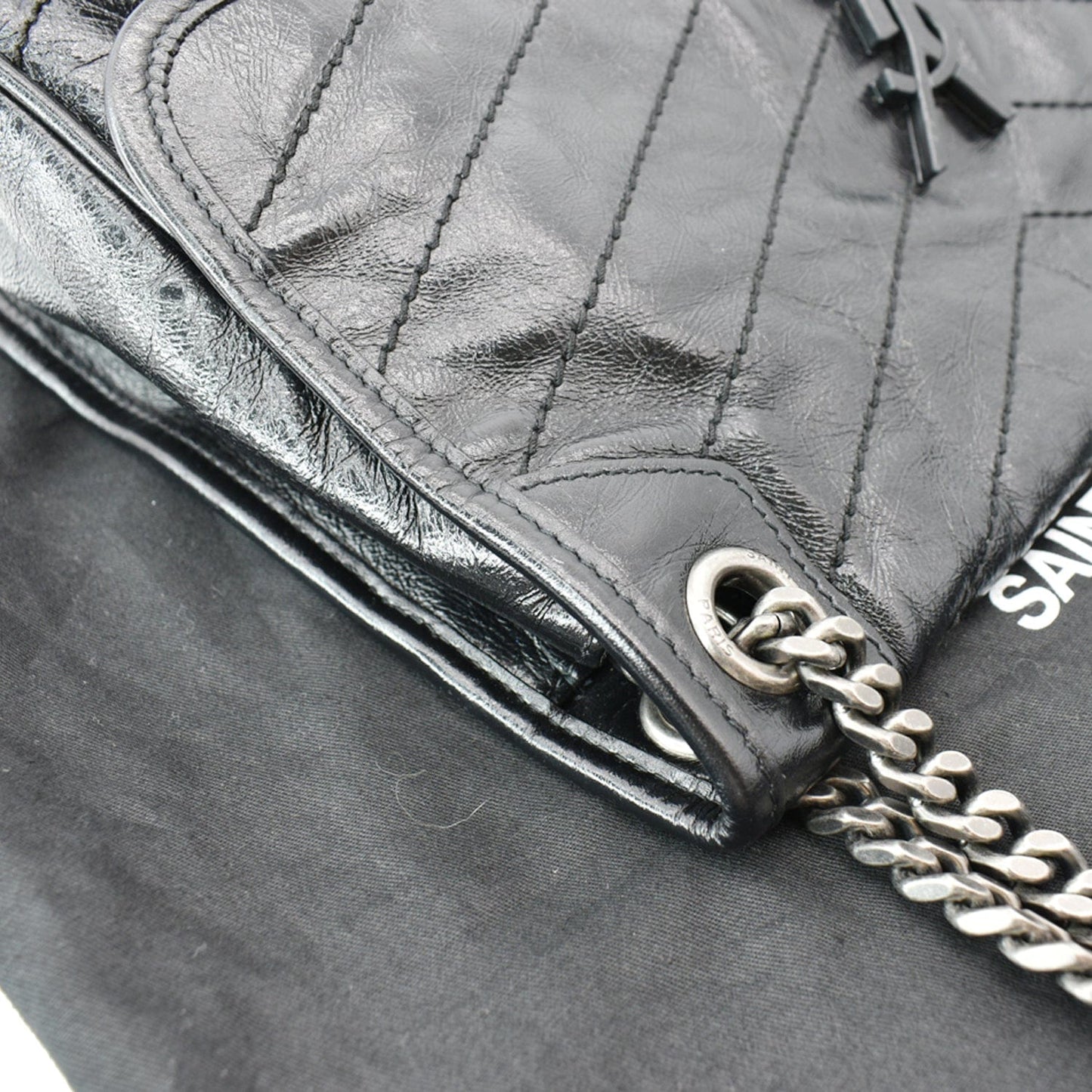 YVES SAINT LAURENT Niki Medium Leather Crossbody Bag Black - New Year Deals