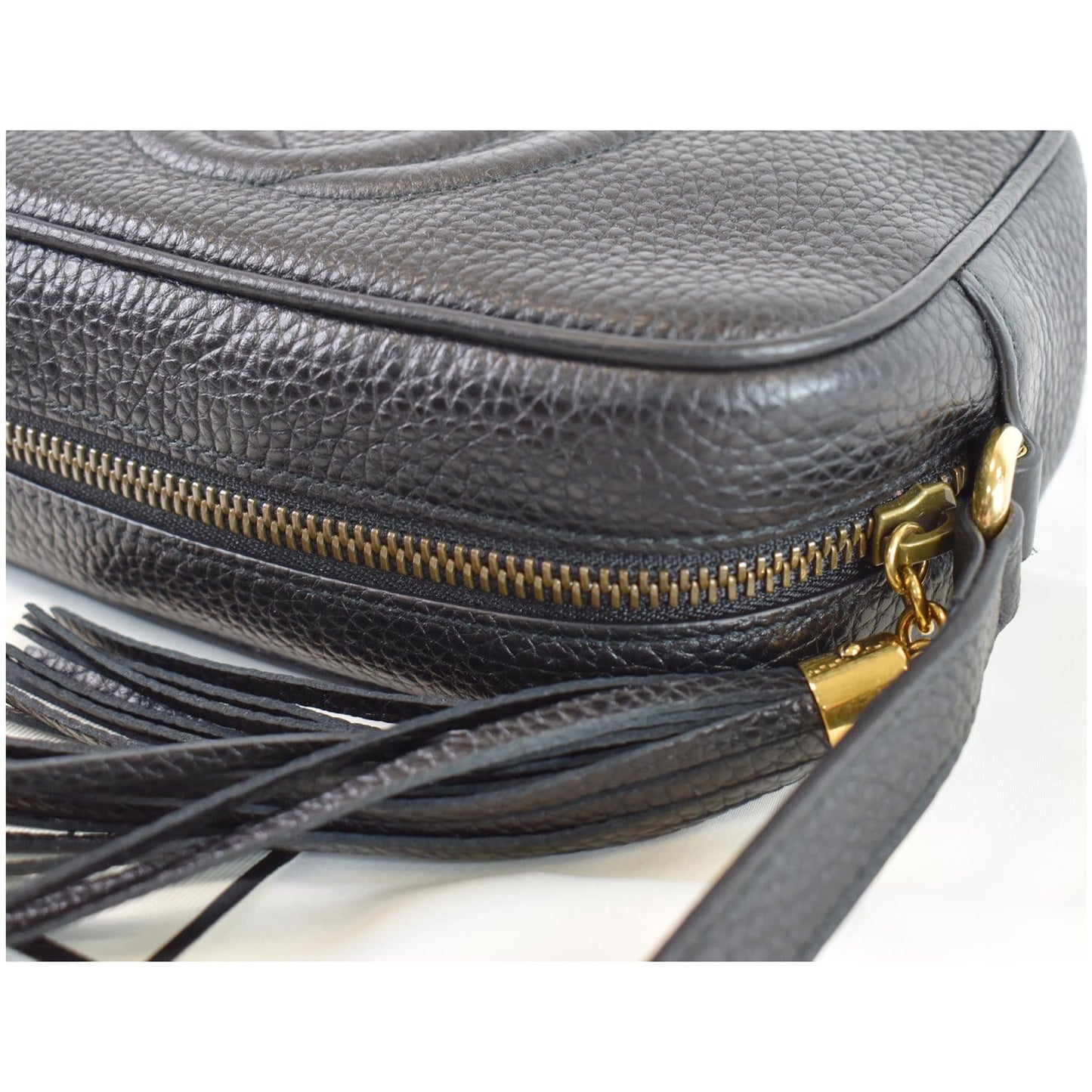 GUCCI Soho Disco Small Leather Crossbody Bag Black 347994
