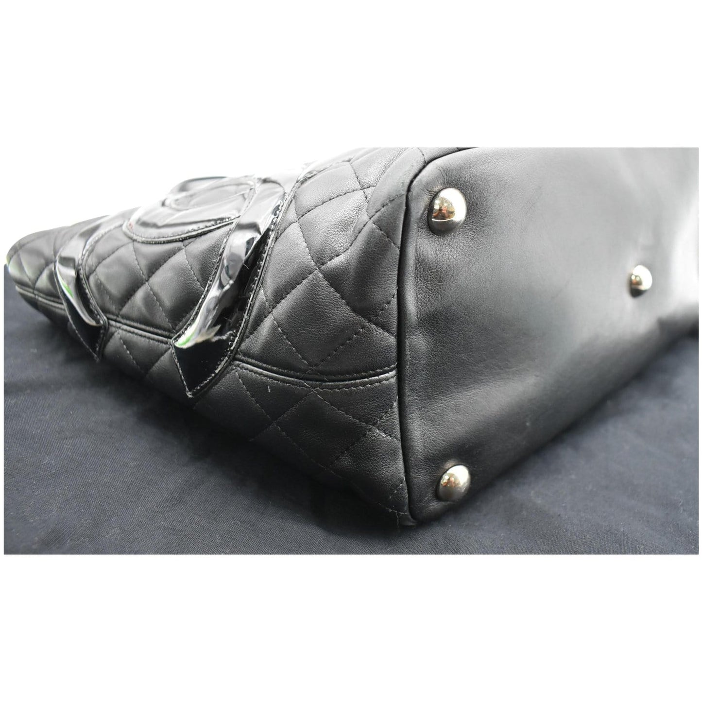 CHANEL Cambon Ligne Quilted Leather Large Tote Bag Black