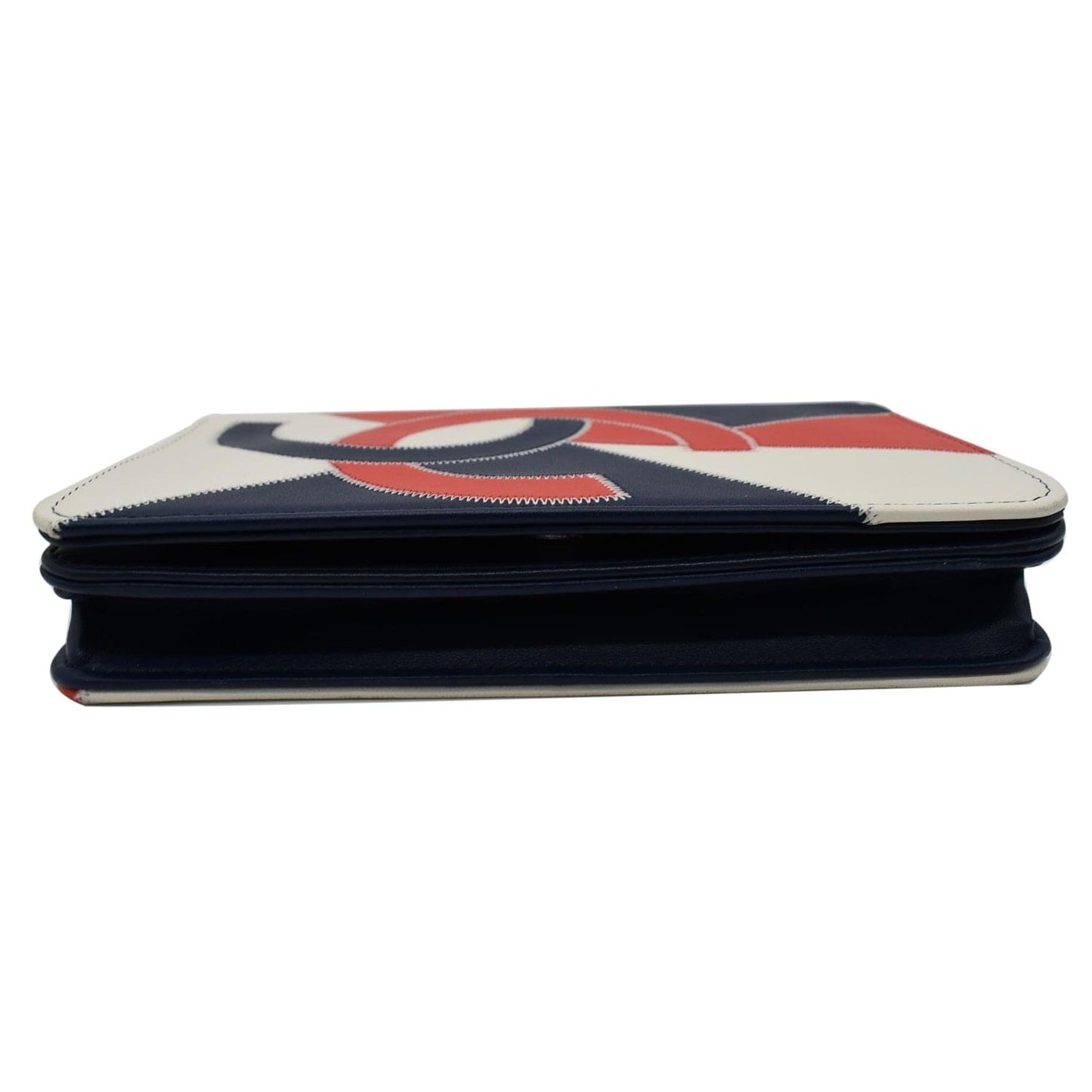 CHANEL Tassel Patchwork Leather Wallet On Chain Multicolor