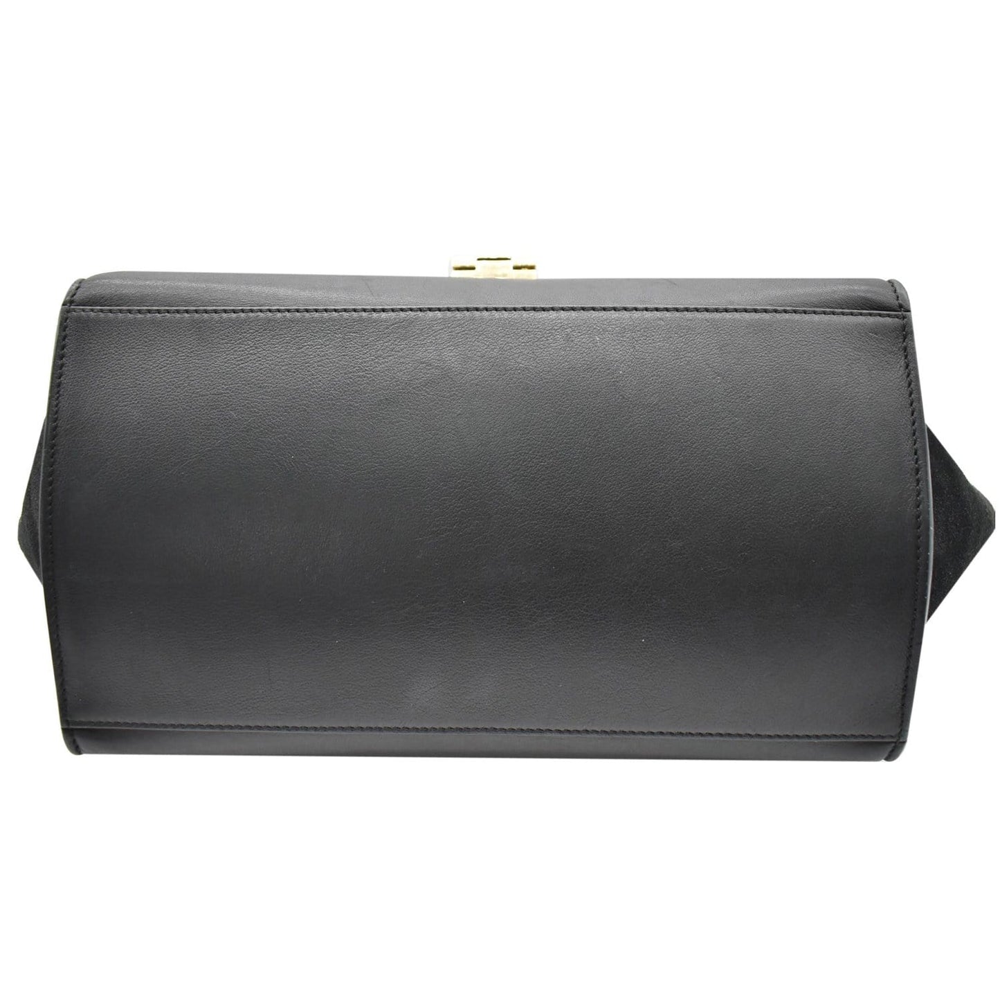 CELINE Trapeze Medium Croc Tote Shoulder Bag Black