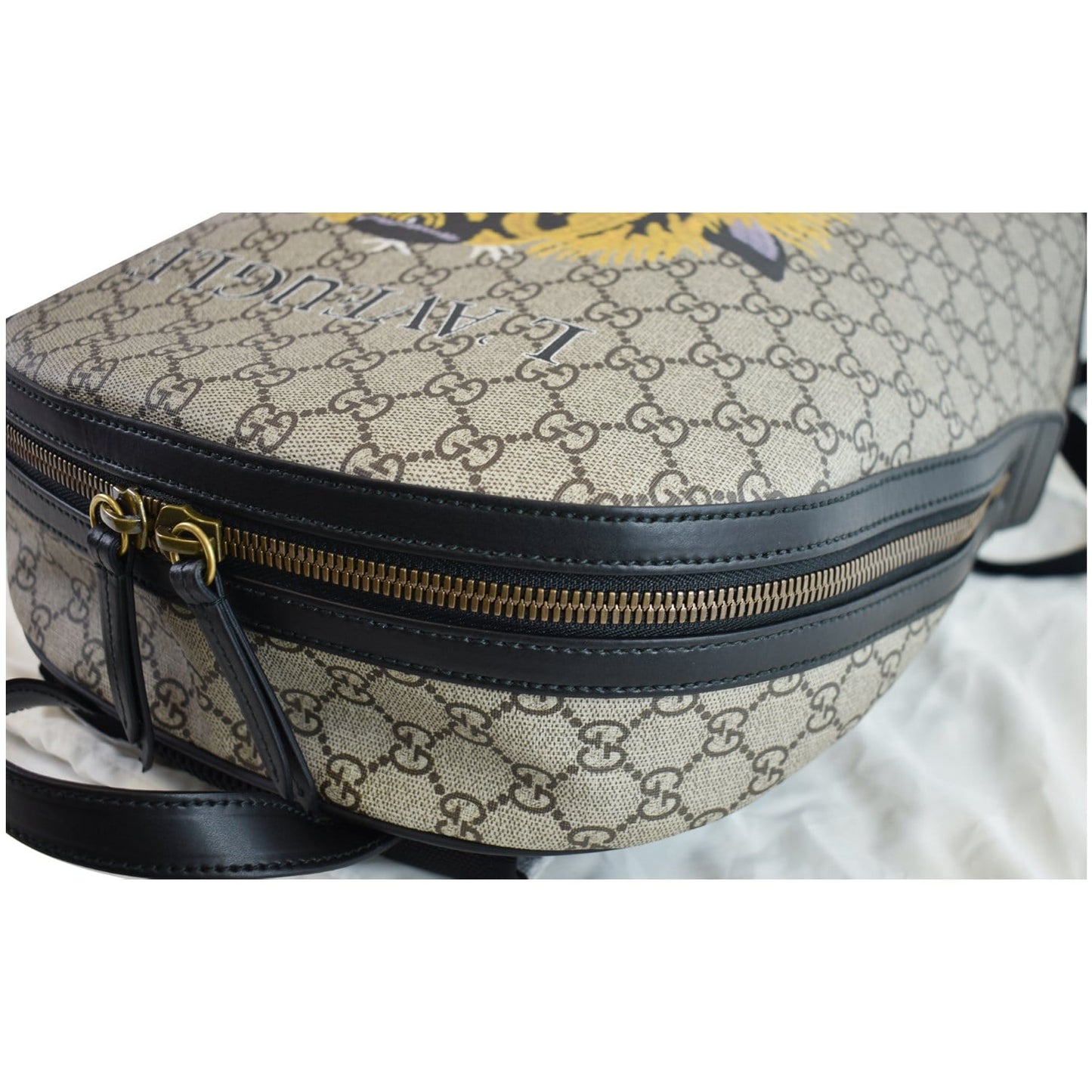 GUCCI L'Aveugle Par Amour Print GG Supreme Backpack Bag Beige 419584