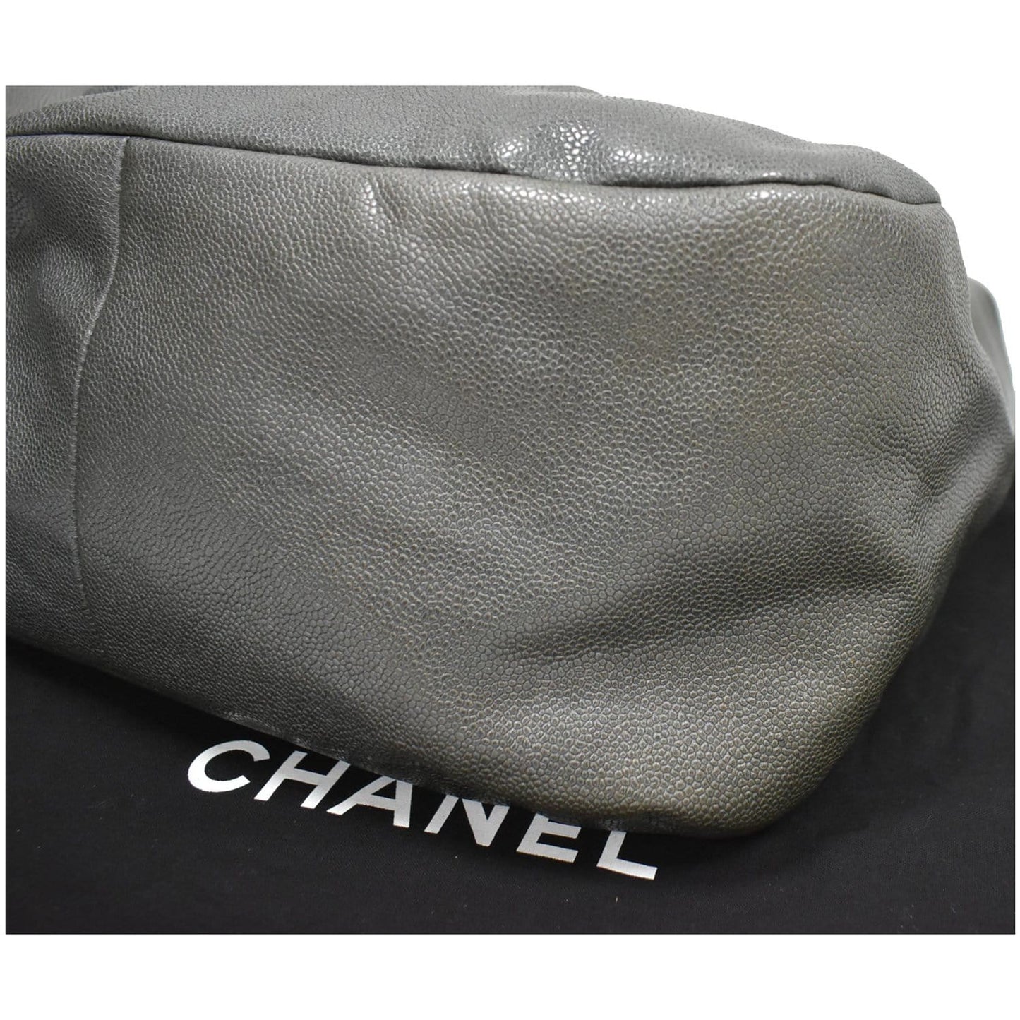 CHANEL 31 Small CC Caviar Leather Hobo Bag Grey