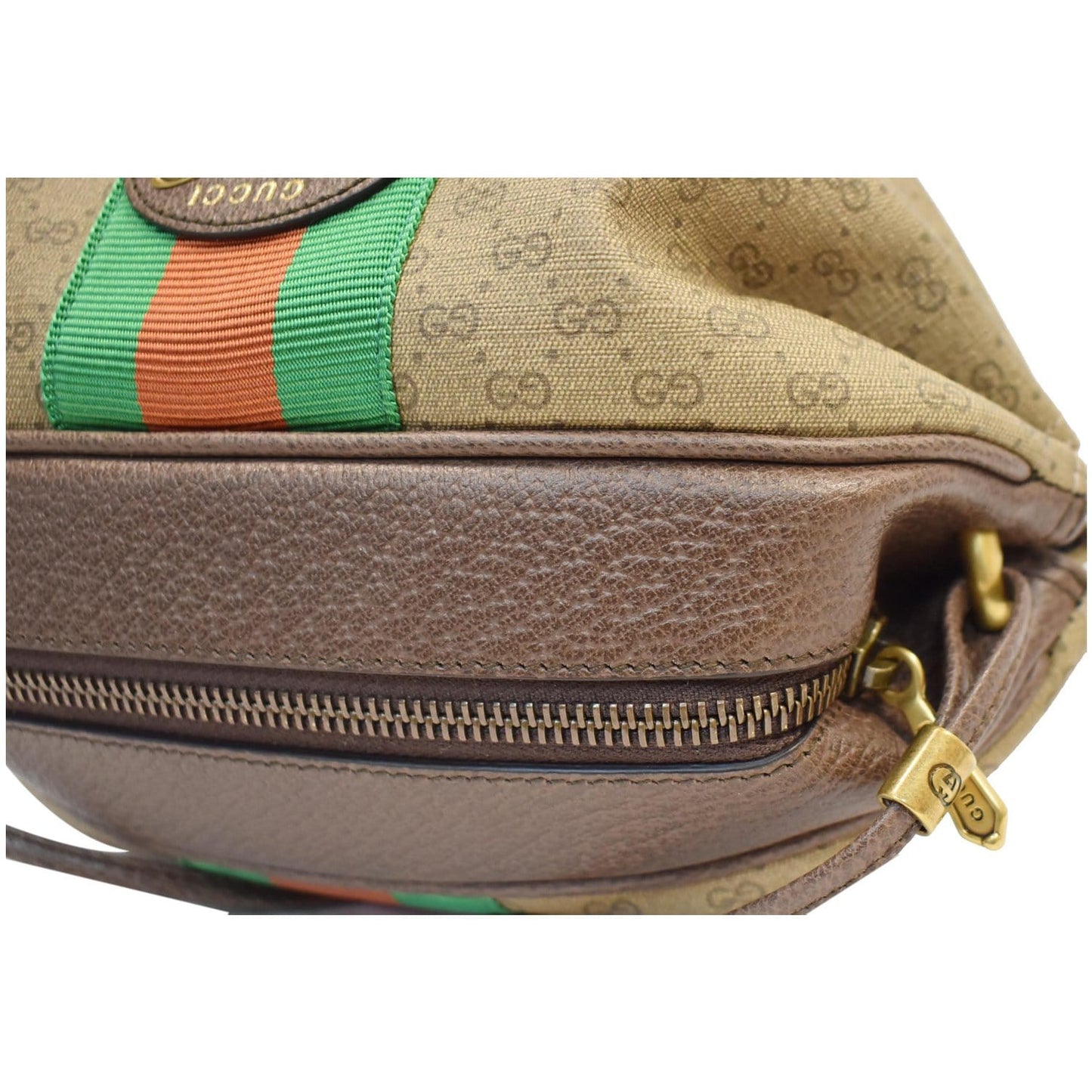 GUCCI New Candy Butterfly Mini GG Supreme Monogram Web Crossbody Bag Beige
