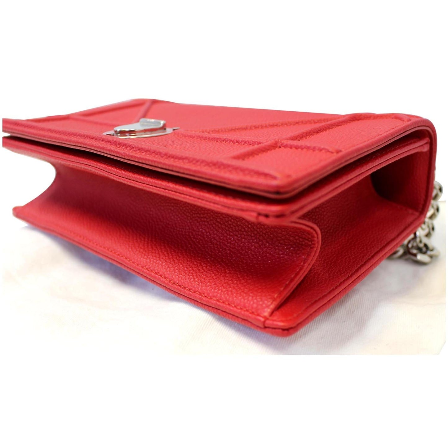 CHRISTIAN DIOR Diorama Flap Red Grained Leather Small Shoulder Bag - Last Call