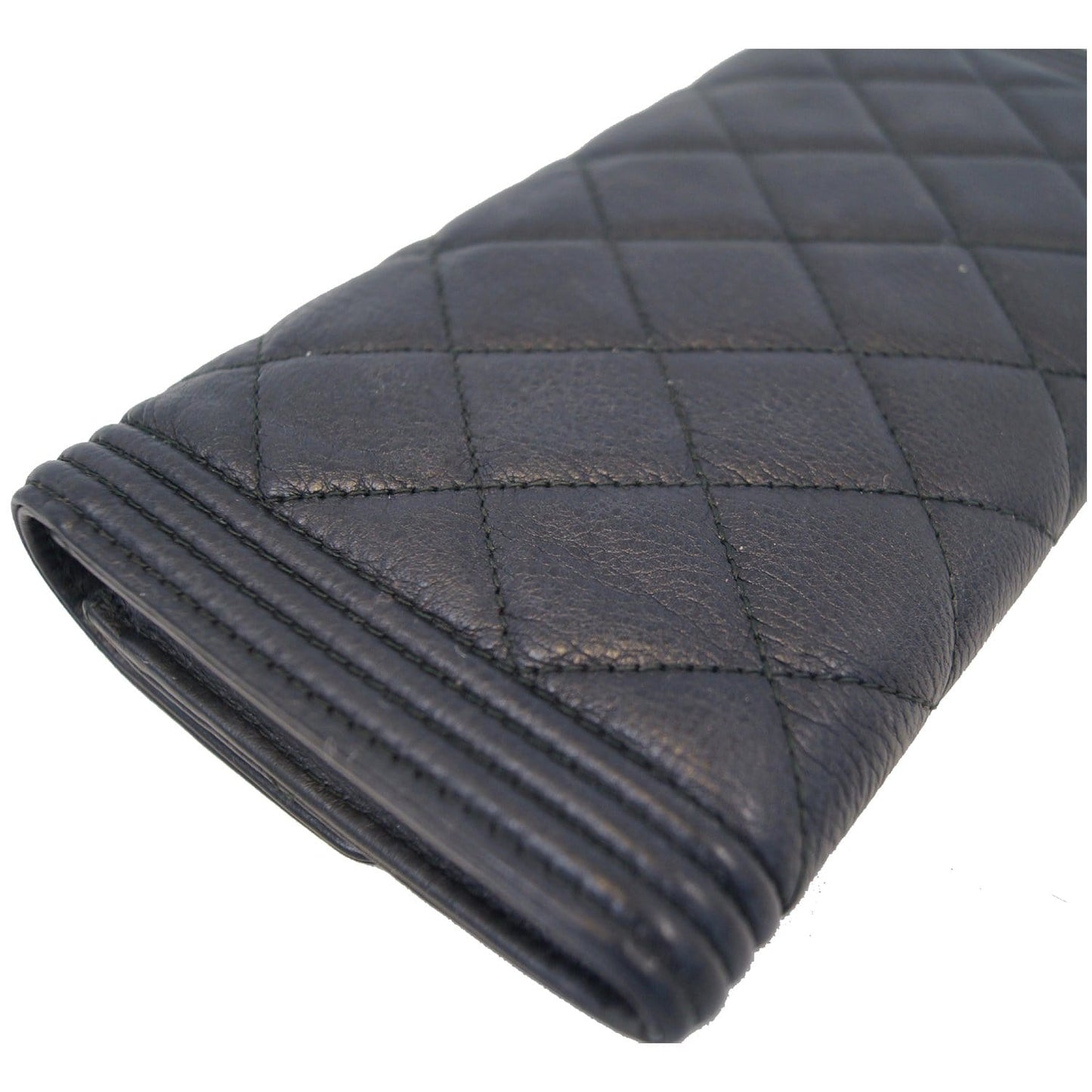 CHANEL Boy Large Flap Lambskin Leather Wallet Black - 15% OFF