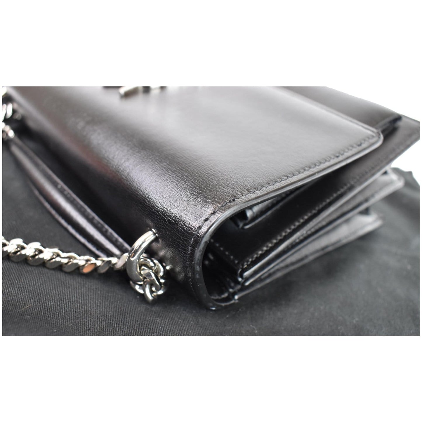 YVES SAINT LAURENT Sunset Medium Leather Shoulder Bag Black