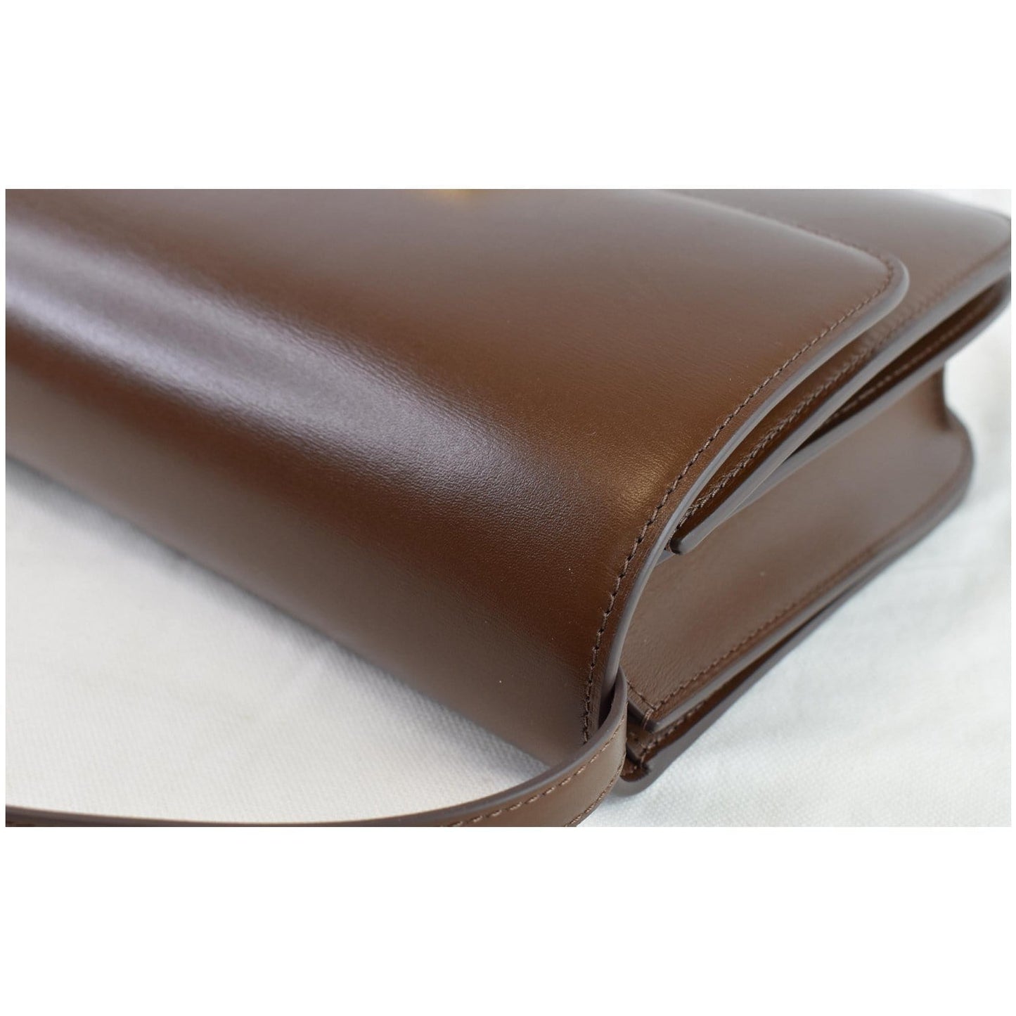 CELINE Medium Classic Box Calfskin Flap Crossbody Bag Brown
