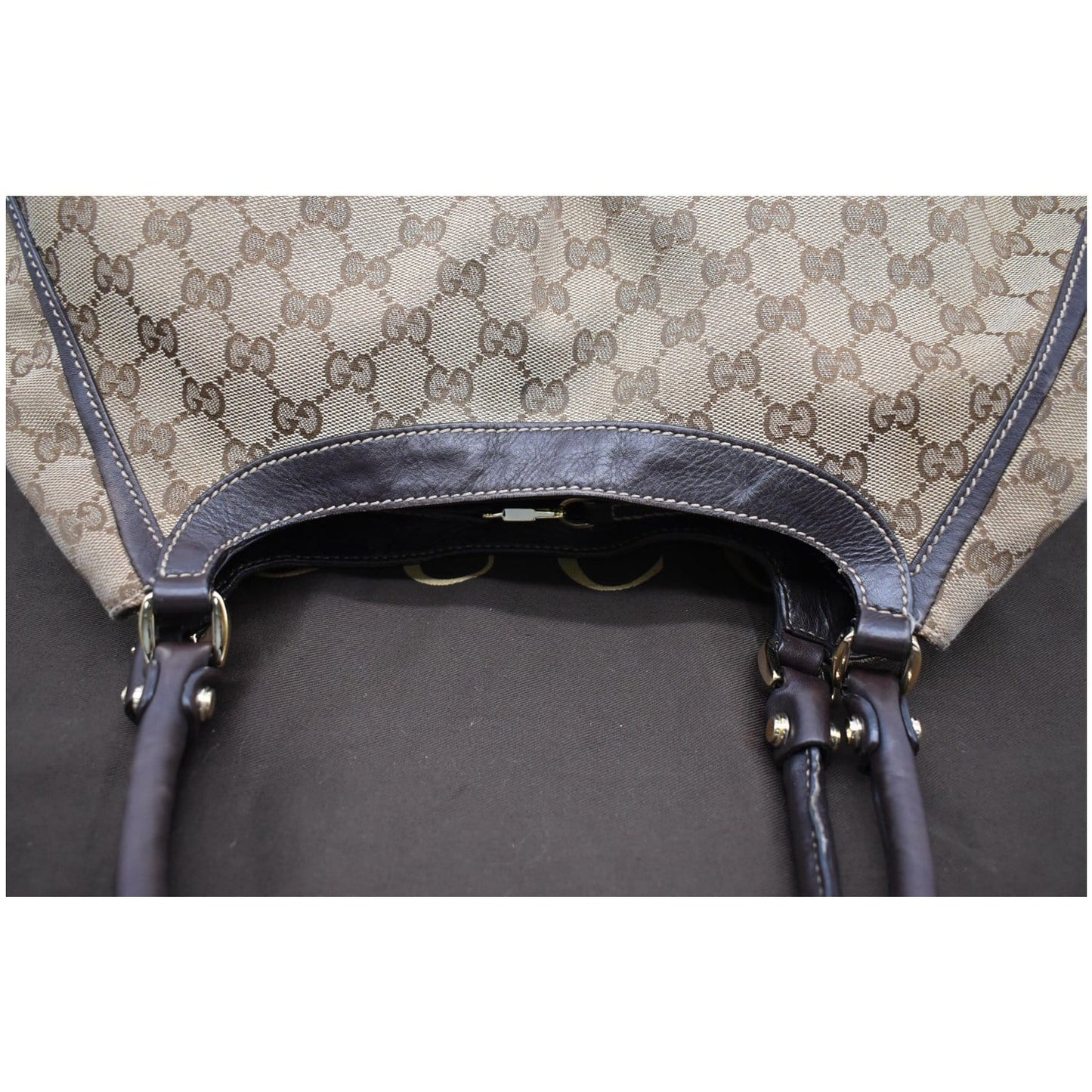 GUCCI Abbey D Ring GG Canvas Large Hobo Bag Brown 189835 - Final Sale