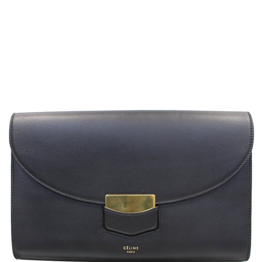 CELINE Trotteur Large Flap Multifunction Smooth Leather Wallet Black