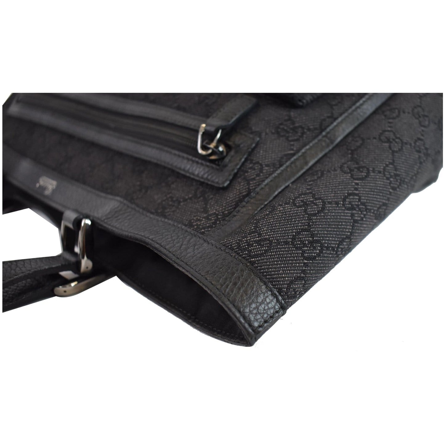 GUCCI Abbey Pocket Medium GG Denim Tote Bag Black 268639 - 20% OFF