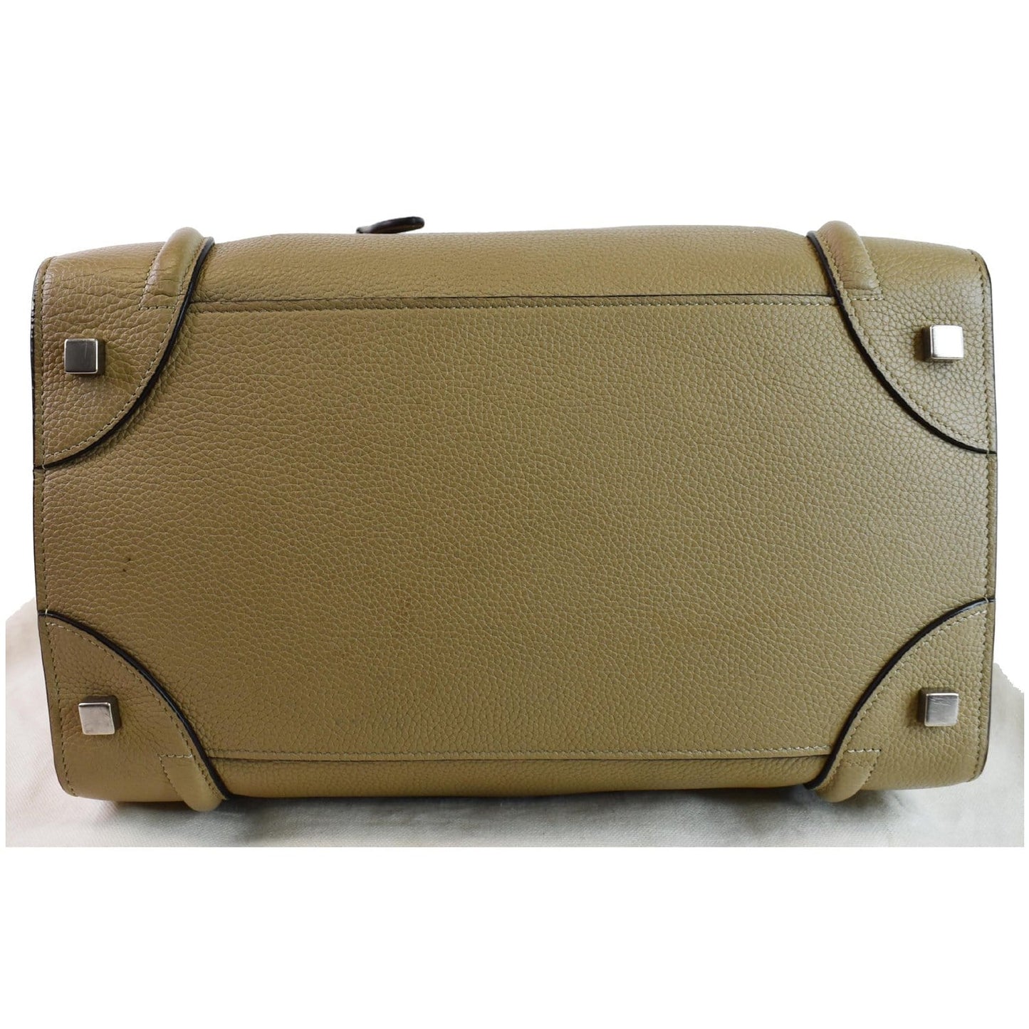 CELINE Drummed Calfskin Leather Mini Luggage Tote Bag Dune