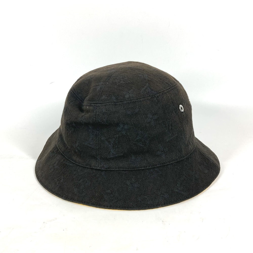 LOUIS VUITTON hat Cotton, Polyester black Hat Hat Bucket Hat Bob Hat Chapo Monogram Denim 60