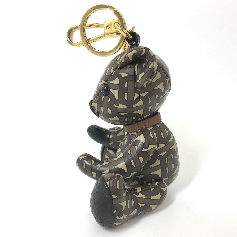BURBERRY key ring leather Brown Total logo TB Thomas Bear