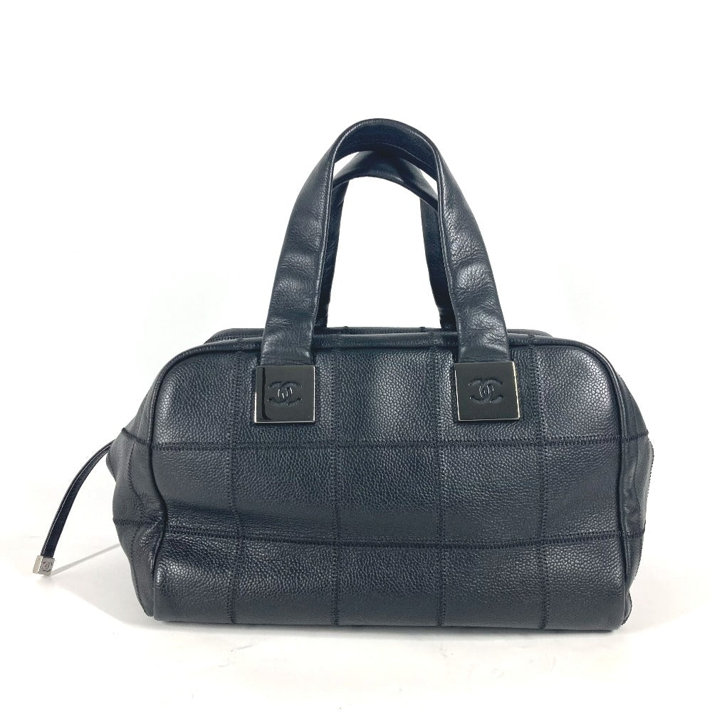 CHANEL Boston Duffel bag leather black CC COCO Mark Shoulder Bag Chocolate bar Women  d