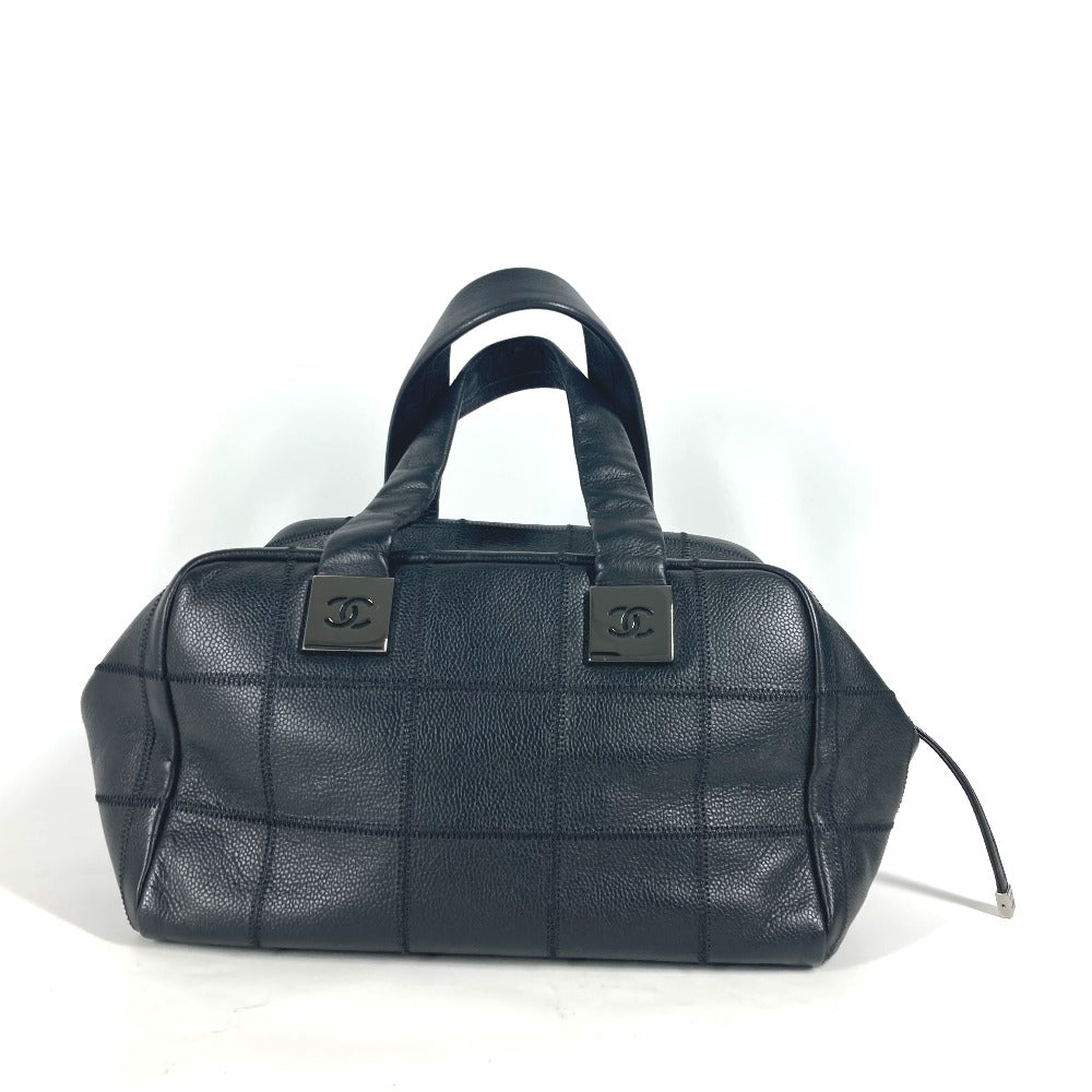 CHANEL Boston Duffel bag leather black CC COCO Mark Shoulder Bag Chocolate bar Women  d