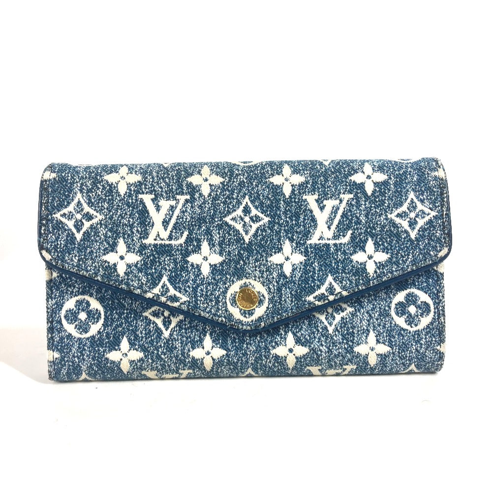 LOUIS VUITTON Long Wallet Purse M81183 Monogram denim blue Monogram jacquard denim Portefeuille Sara Women