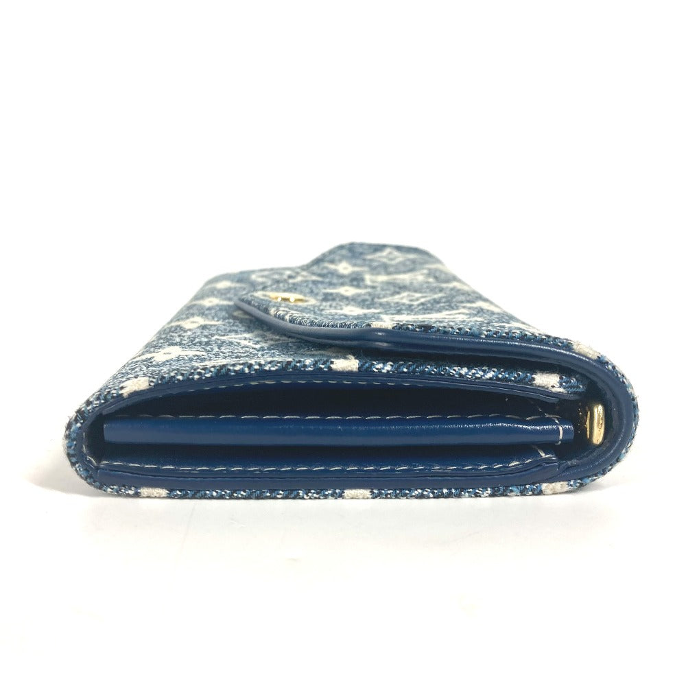 LOUIS VUITTON Long Wallet Purse M81183 Monogram denim blue Monogram jacquard denim Portefeuille Sara Women