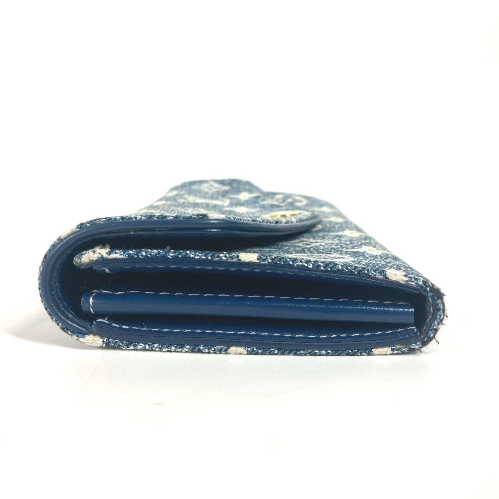 LOUIS VUITTON Long Wallet Purse M81183 Monogram denim blue Monogram jacquard denim Portefeuille Sara Women