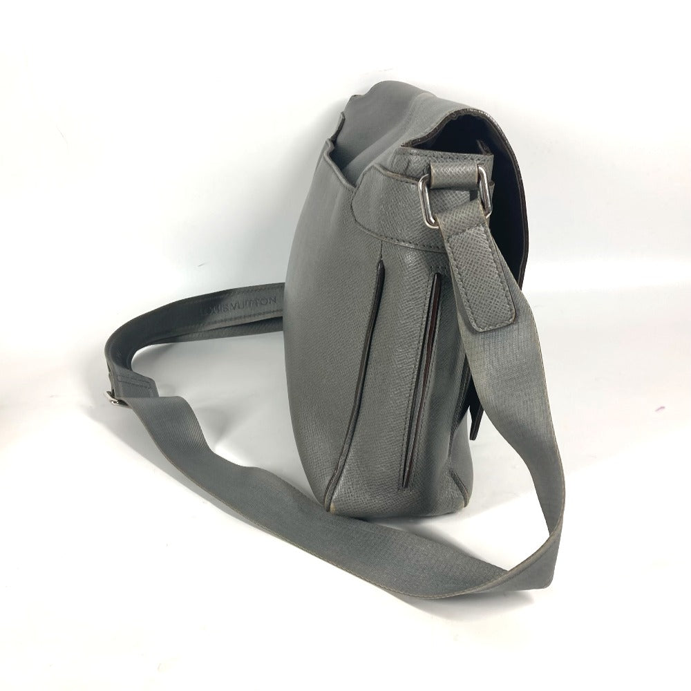 LOUIS VUITTON Shoulder Bag Taiga Leather gray Taiga Roman MM mens