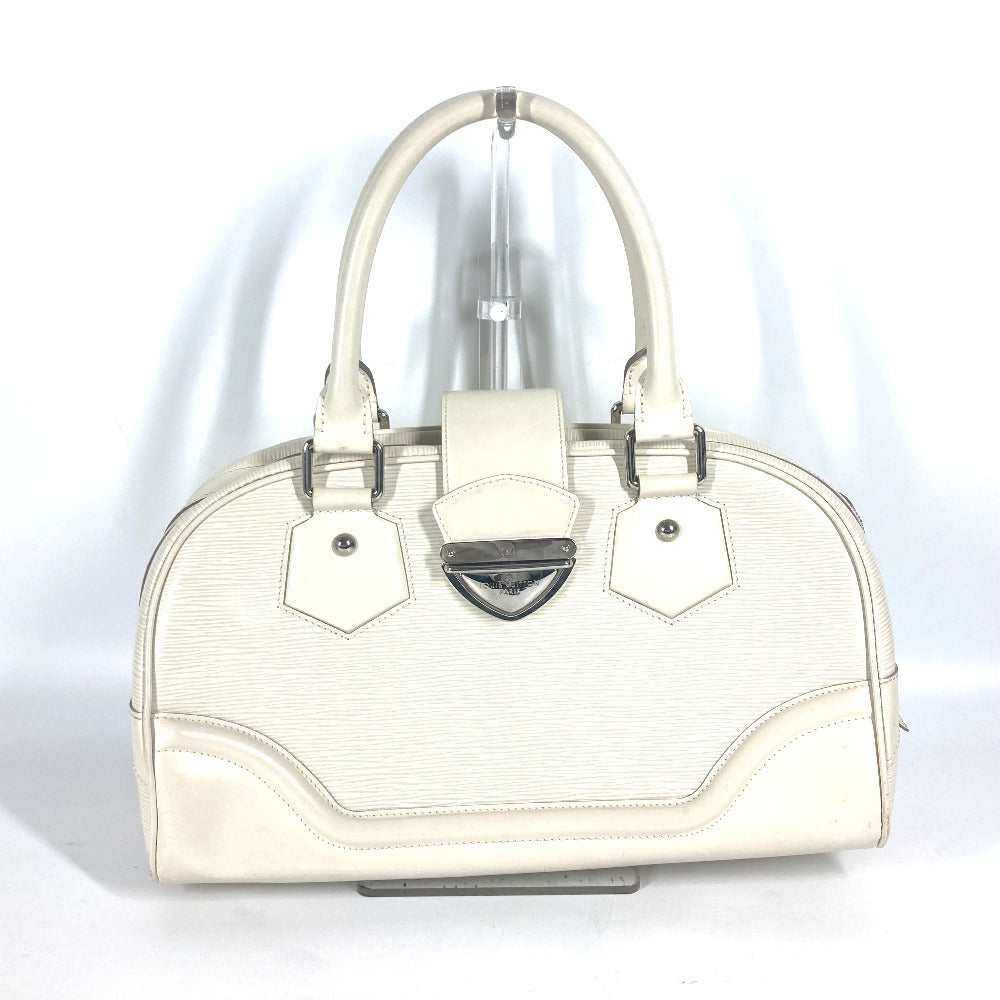 LOUIS VUITTON Handbag Epi Leather white Epi Bowling Montaigne GM Women