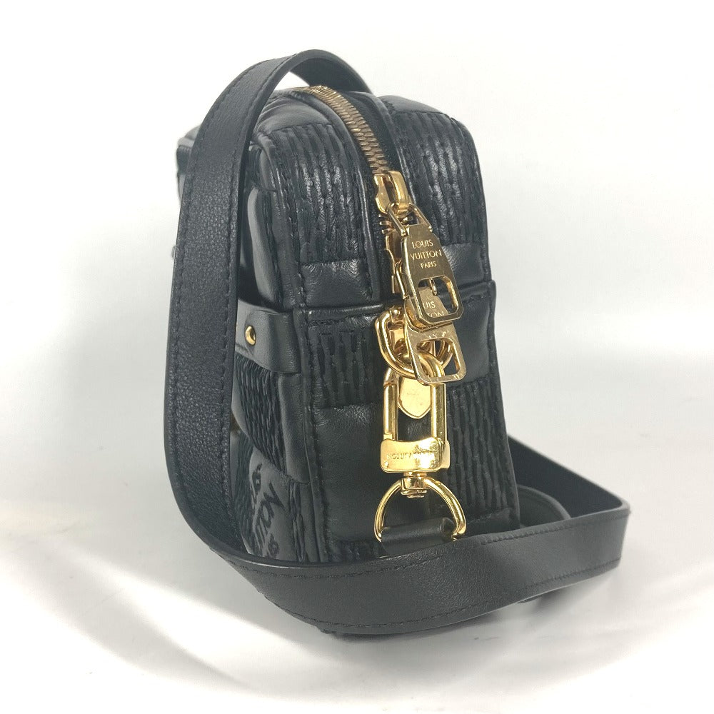 LOUIS VUITTON Shoulder Bag M59046 leather black Damier Pochette Troca Women