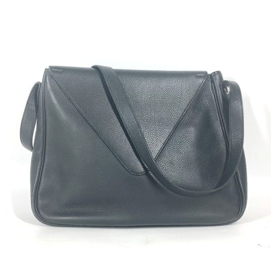 HERMES Shoulder Bag leather black Serie Christine