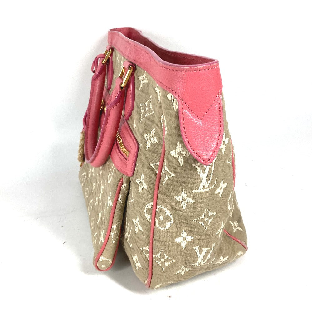 LOUIS VUITTON Tote Bag M93496 Leather / canvas pink Monogram Sabia Hippo MM