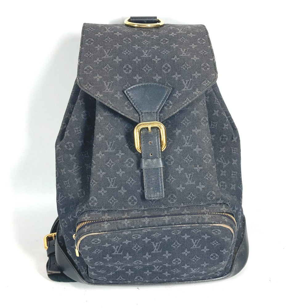 LOUIS VUITTON Backpack M92455 Monogram denim Navy Monogram Mini Denim MontsourisGM Women