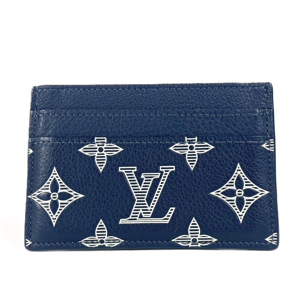 LOUIS VUITTON Card Case M83700 Monogram shadow leather Navy Monogram shadow Porto Carte Double unisex(Unisex)